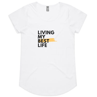 "LIVING MY BEST LIFE"  WOMENS SCOOP NECK TEE'S lightcolours Thumbnail